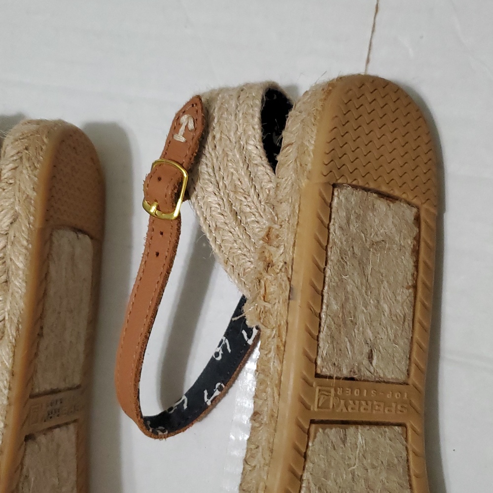 Sperry Hope Top Sider Striped Red Jute Straps Nautical Espadrille Sandals 11M - Picture 7 of 9